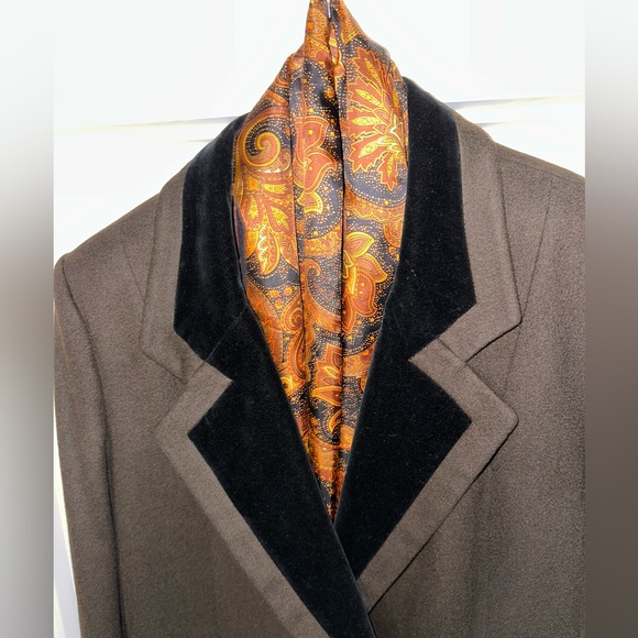 HOLLY DEB, BROWN, 100% WOOL, MEN’S DOUBLE-BREASTED DESIGNER OVERCOAT     Size: L - Picture 7 of 11